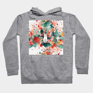 Cat in Flowers Garden Hoodie